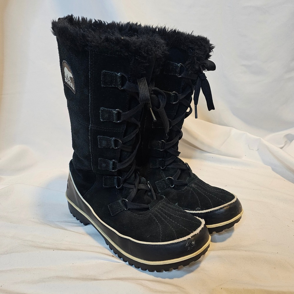 Sorel Tofino II Snow Boots Size 11 Black Waterproof Faux Fur Winter Gorpcore